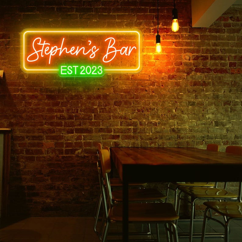Custom Bar Neon Sign Personalized Bar Sign Light Bar Light Etsy