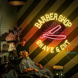 Letrero de neón de peluquería, barbería abierta, luz de neón de barbería abierta, letrero de neón de corte de pelo, salón de peluquería LED, salón de belleza de moda LED
