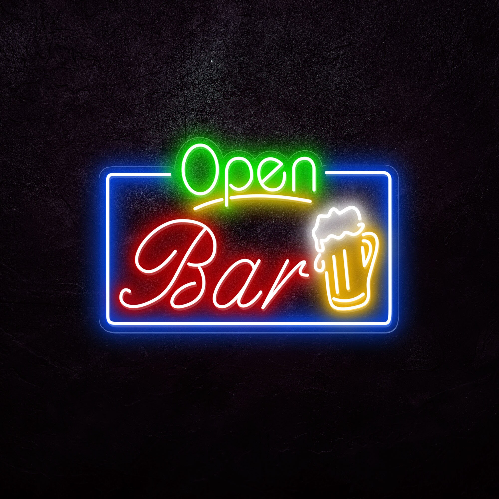 Bar's Open, Custom Neon Sign, Neon Bar Signbar Open Beer Mug Cheers ...