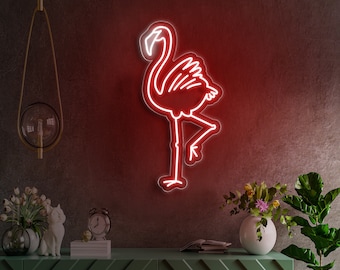 Flamingo Neon Sign,Animal Neon Sign Custom,Neon Lights, Led Sign For Bedroom, Pink Light Up Sign for Home Room Wall Decor, Personalized gift