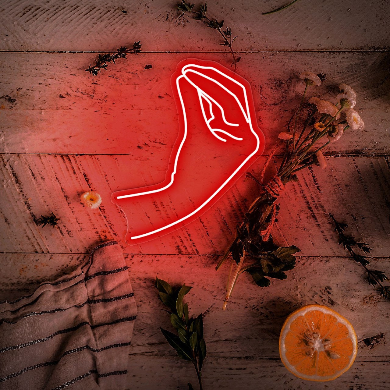Italian Hand Gesture sign, Italy neon sign, Classic italian hand sign, Restaurant wall neon decor, Fast food sign, Gesto Italiano