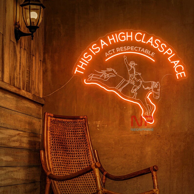 This is a High Class Place Neon Sign, 3D Carving Sign, Ride a Horse ...