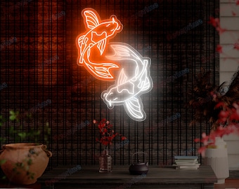 Custom Japan Neon Sign,Koi Fish Neon Sign, Japanese Neon Sign, Koi Lover Gift, Personalized Japan Neon Sign, Wall Decor Neon Signs