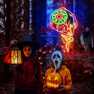 Gruseliges Auge Leuchtreklame, Horror Dekor Wand, Auge Leuchtreklame, Halloween Leuchtreklame, Halloween Dekor Zeichen, Gothic Wandschild, Auge Dekor Wand