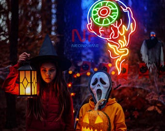 Scary Eye Neon Sign,  Horror Decor Wall, Eye Neon Sign, Halloween Neon Sign, Halloween Decor Sign, Gothic Wall Sign, Eye Decor Wall