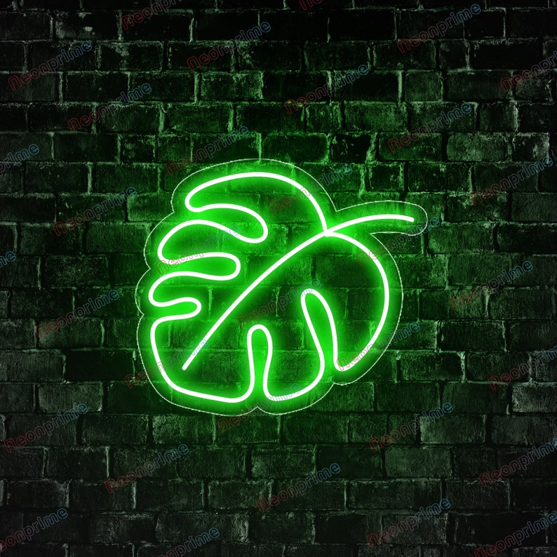 Monstera Leaf LED Neon Sign, Green Leaf Neon Sign, Plant Neon Sign, Neon Monstera, Green Aesthetic Neon Sign, Bedroom Neon Sign, Green Lover Green