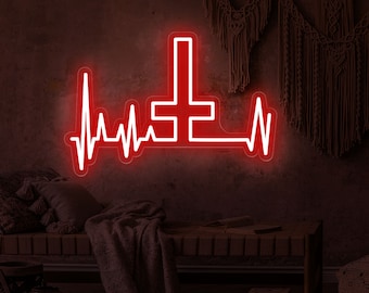 Neon Cross LED Neon Sign, Cross decor light, Wall Cross Custom Neon Sign, Wall Art Decor Led Inverted Cross, Upside Down Neon Cross Light