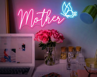 Mother's Day Butterflies Neon Sign ,Mother's Day Neon Sign,Mothers Day Gift, Personalized Gift, Personalised Mothers Day,Best Mom Gift,