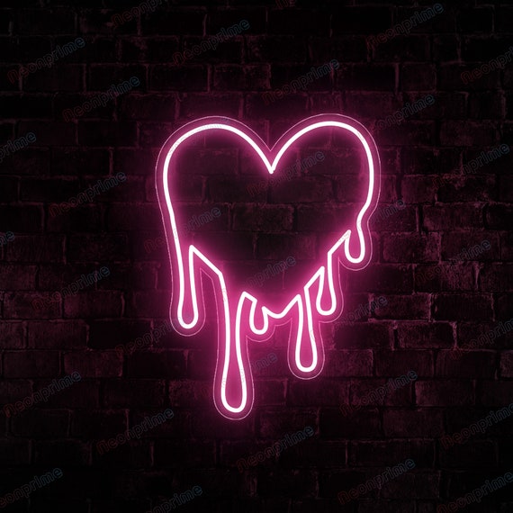 Heart Decoration Led Neon Sign Dripping Heart Neon Sign Neon