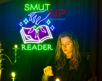 Smut Reader Leuchtreklame, Benutzerdefinierte Leuchtreklame, Buchclub Leuchtreklame, Geschenk für Leser, Buchliebhaber Geschenk, Schuldekor Zeichen, Bibliothek Dekor Wand