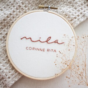 Baby Name Embroidery | Baby Announcement  | New Baby | Baby Gift | Personalized