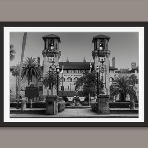 St Augustine City Hall Print: Florida Architecture, Black and White Wall Art