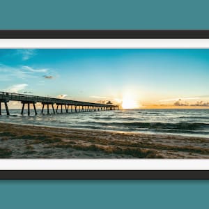 Sunrise Photography Print Deerfield Beach Print Beach Pier Print Beach Wall Art Sunrise Decor Beach Pier Wall Art Coastal Beach Decor