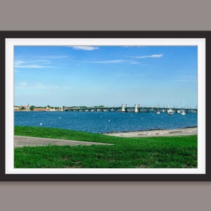 Bridge Photography Print St Augustine Florida Photo Print Coastal Print Bridge of Lions Print Coastal Decor Marina Wall Art Nautical Decor