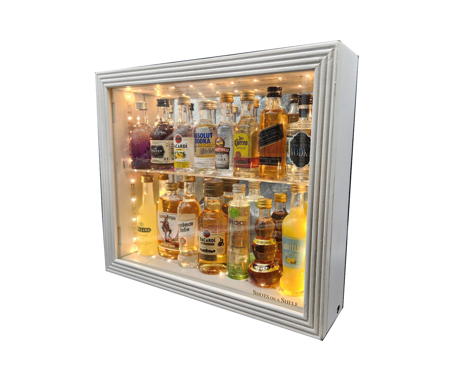 Shots on a Shelf Mini Liquor Bottle Display Bar Etsy