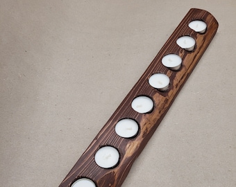 9-ティーライト天然木製ホルダー