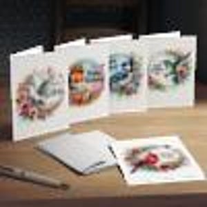 Uccelli, set di 5 biglietti di auguri di compleanno con pettirosso, ghiandaia azzurra, cardinale ecc.