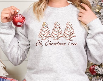 Christmas Tree Cake Sweatshirt| Christmas Tree Shirt| Christmas Tree Crewneck| Christmas Sweatshirt| Oh Christmas Tree Crewneck