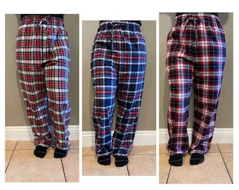 Christmas Unisex Plaid Flannel Winter Family Matching Photoshoot Adult Men Women Small Medium Large XL XXL 3XL 4XL 5XL Pajama Pants