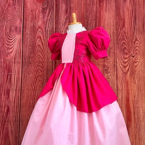 Pink Princess Ball Gown Infant Toddler Junior Halloween Handmade Cotton Play Theater Ankle Length Dress Up Play Cartoon Trendy Dress