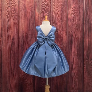 Flower girl dresses steel blue hotsell