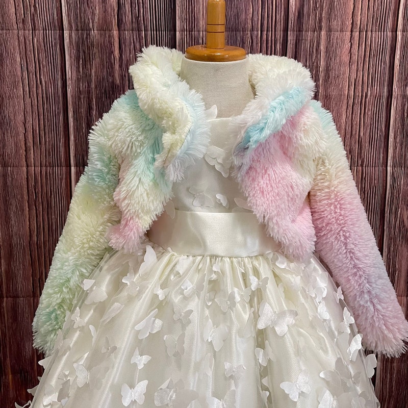 Gigi Faux Fur Rainbow Jacket