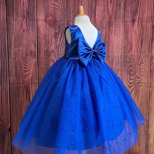 Royal blue and yellow flower girl dresses shop