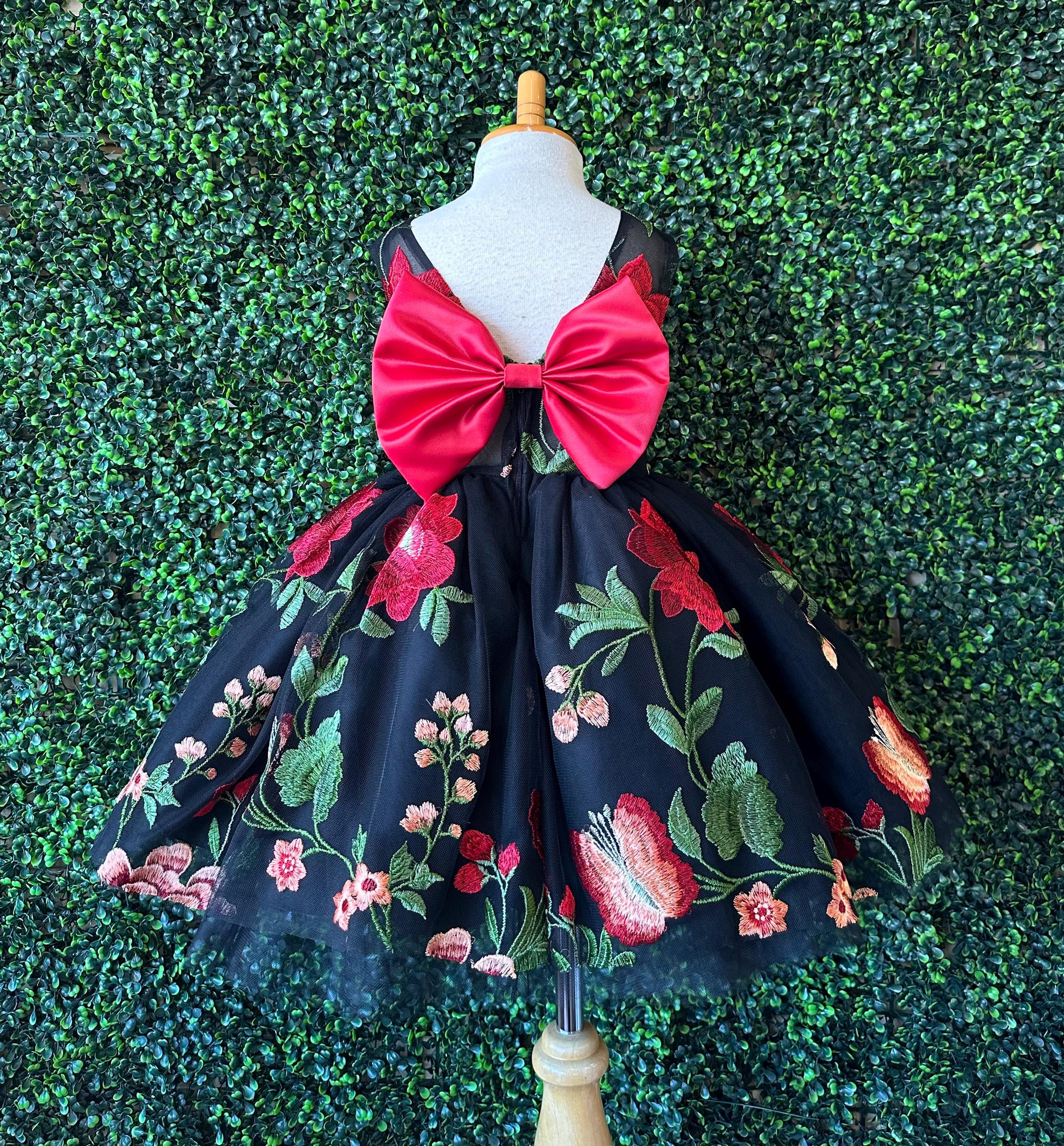 Red and Black Floral Dress - Etsy Red and Black Floral Dress - Etsy