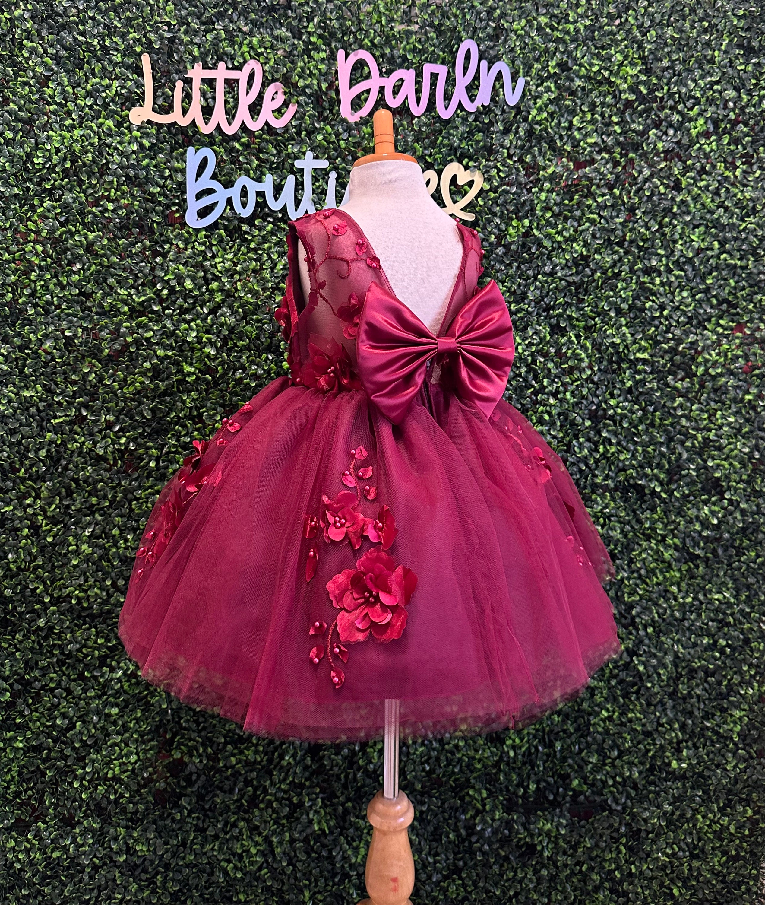 burgundy dress 0-3 months Meg Long Sleeve Knit Midi Dress in Burnt Choc By DISSH main image 0