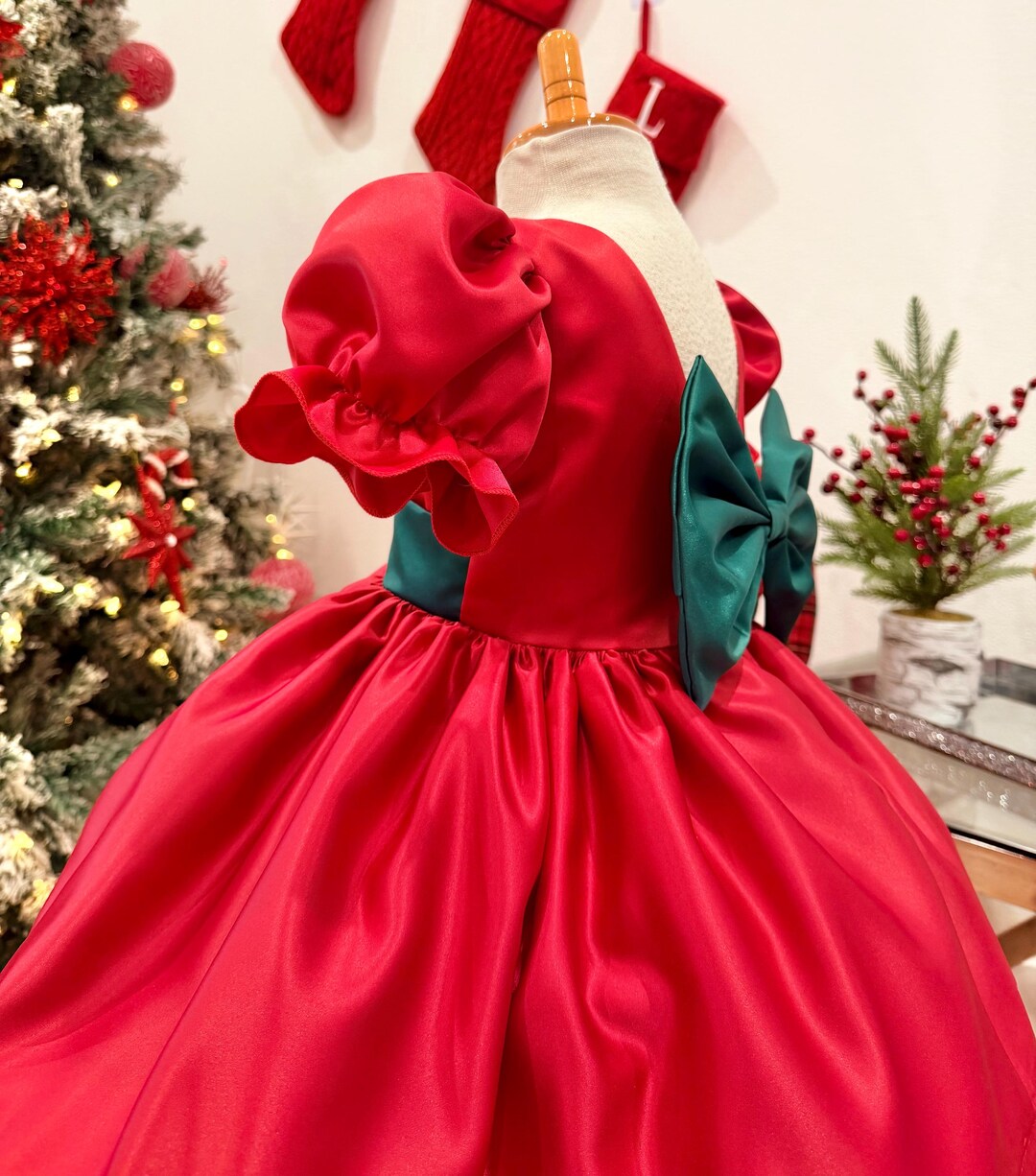 red satin holiday dress Holiday Time Satin Dress