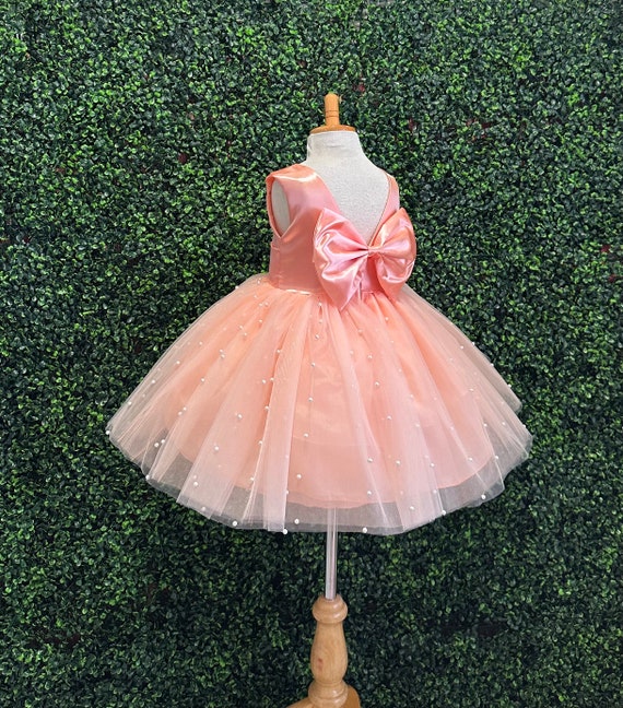 strapless open back dress Peach Mini Dress - All Dresses