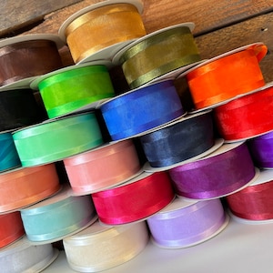 1 1/2 Inch Organza Satin Edge Sheer Soft Ribbon 100% Nylon, gift wrapping, bows, wreath decoration, centerpieces, crafts, school crafting