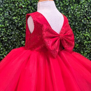 Floryme Bow Sequined Tulle Knee-length Toddler Birthday Dress