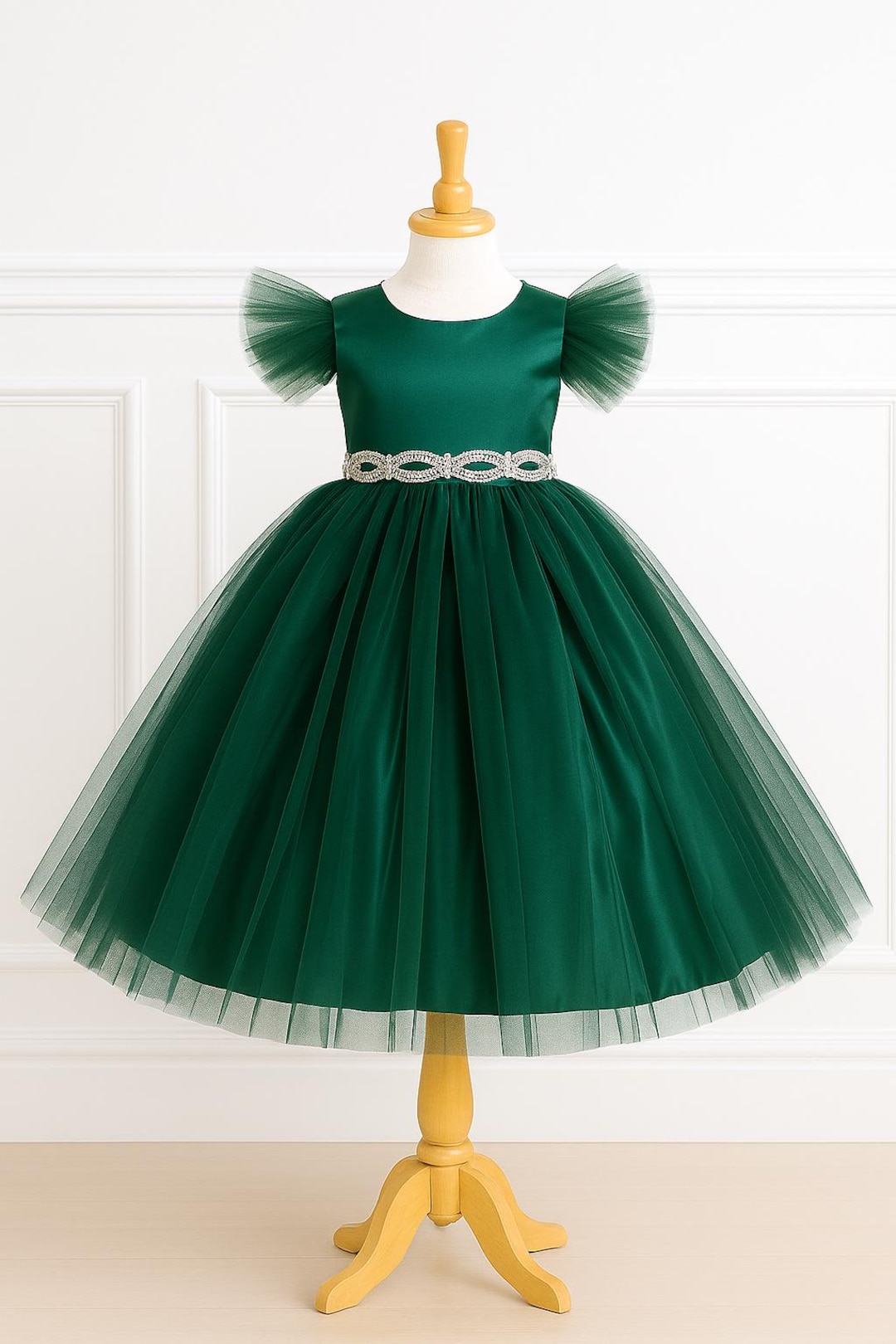 hunter green flower girl dress Fall Wedding Elegant Tulle Princess Birthday Pageant Summer Tulle Cosplay Up Infant Toddler Girl Trendy Dress Snake Skin