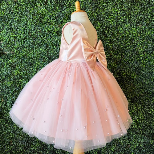 Rose Gold Sequin Flower Girl Tulle Ankle Birthday Princess Toddler Junior Dress
