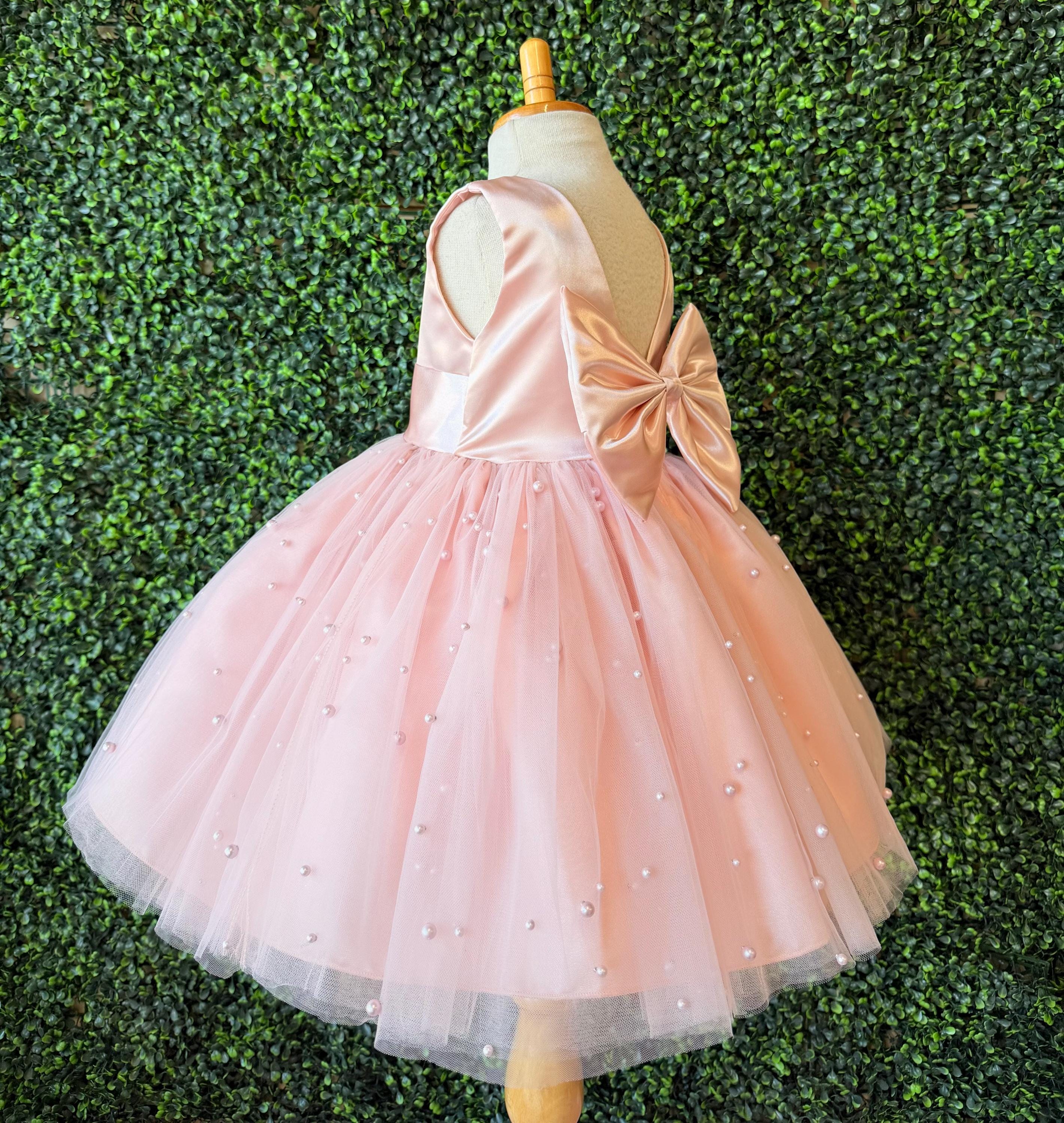 open lace back dress Mia Belle Girls Bunny Ruffle Tiered Midi Dress main image 1