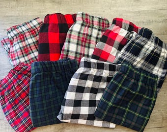 Christmas Family 2T-5XL Custom Flannel Joggers Buffalo Pants Family Holiday Matching Pants Trendy All Day Wear Kids Youth Adult Joggers
