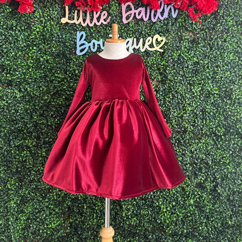 Soft Velvet Dress Burgundy