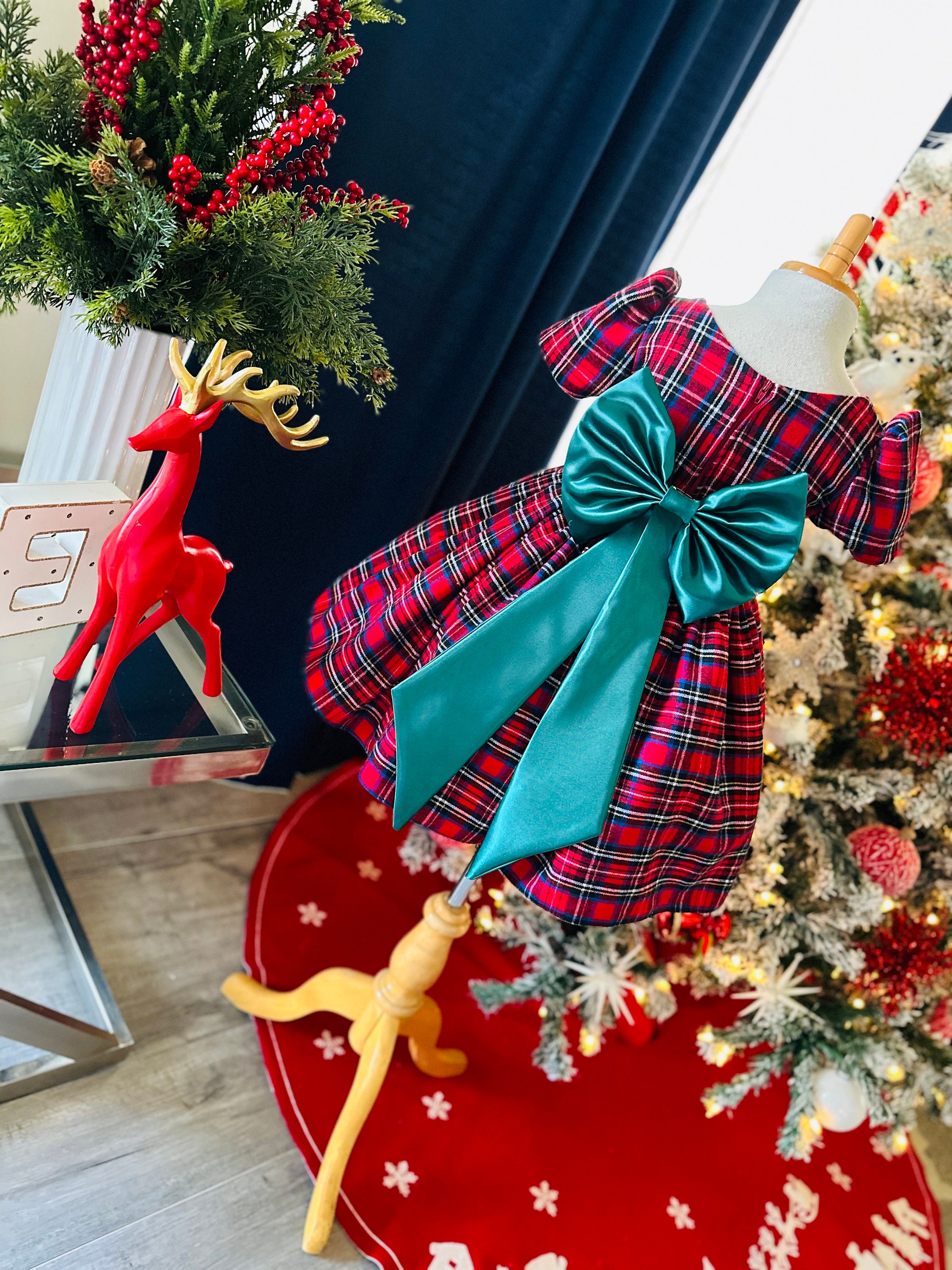 white christmas dresses Bailey Boys Girls Red Holiday Tartan Plaid Dress main image 1