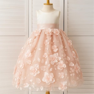 Blush and Gold Flower Girl Dress - Etsy