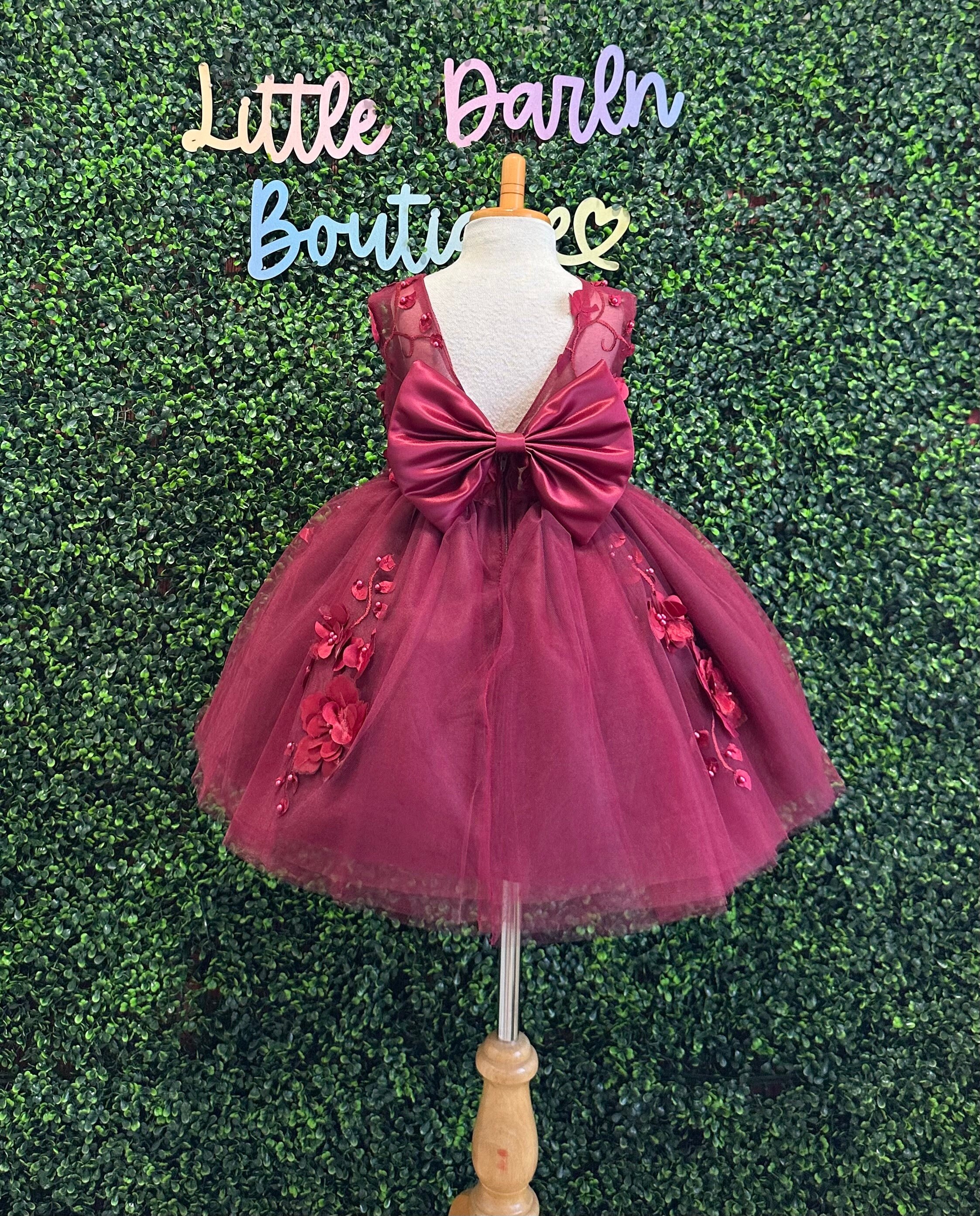 Burgundy Baby Dress 0 3 Months - Etsy
