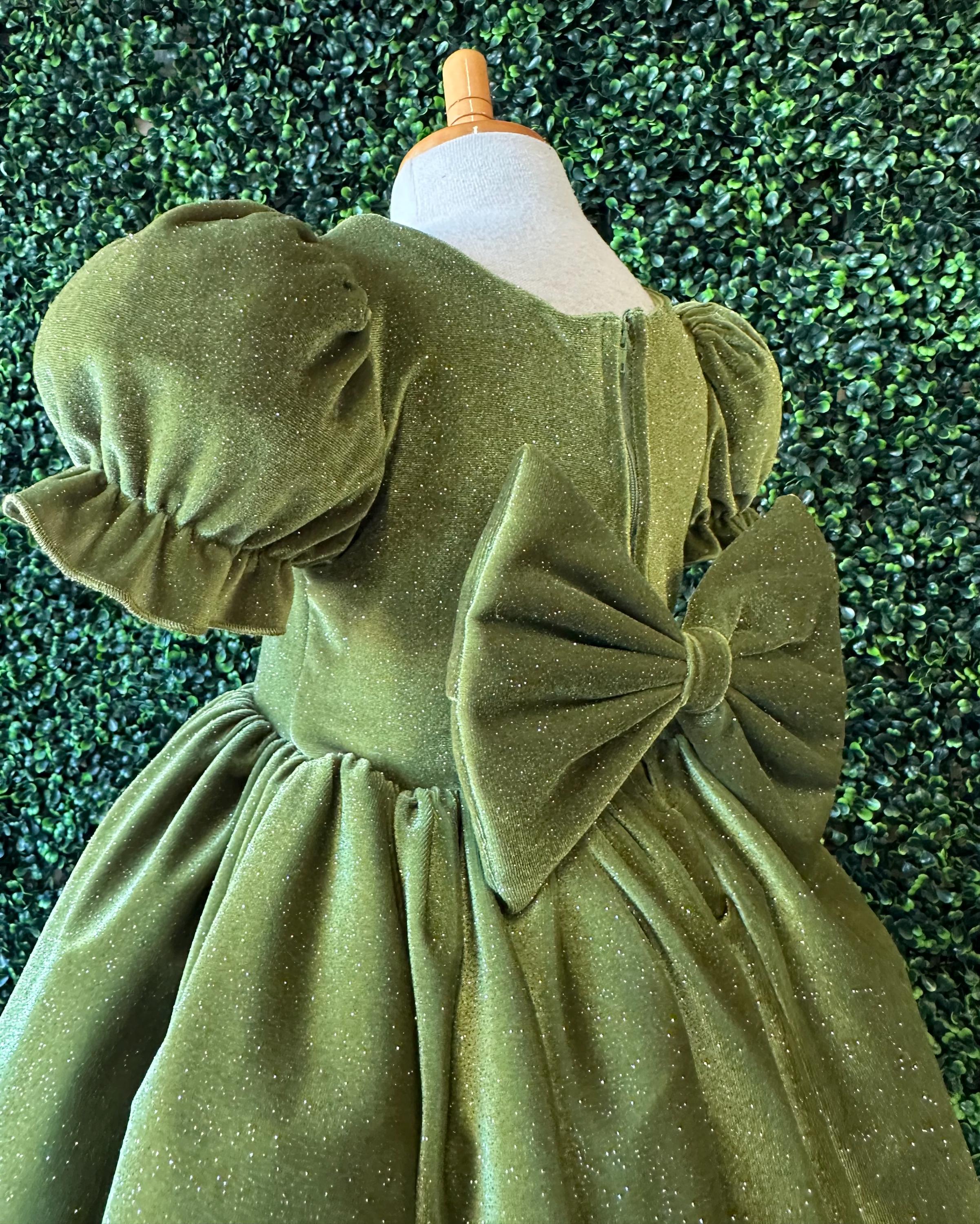 strapless open back dress Girls Olive Dress Girls Size 5 main image 1