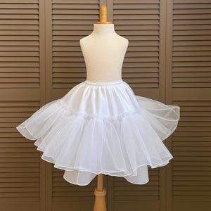 White Ankle Length Custom Petticoat Wedding Flower Girl Junior Toddler Graduation Baptism Photoshoot Birthday Pageant Ball Gown Slip