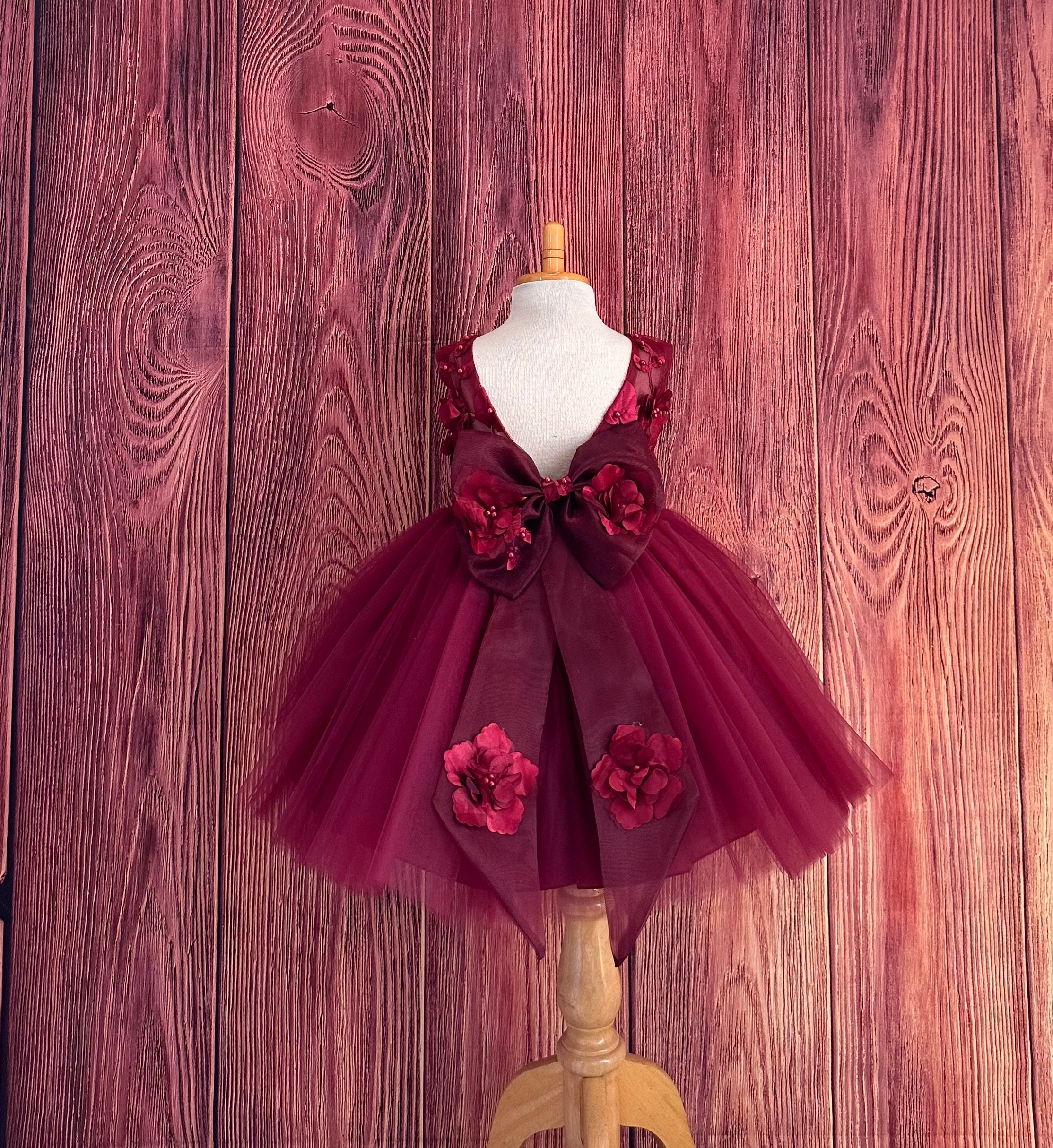 Burgundy Dress Toddler - Etsy