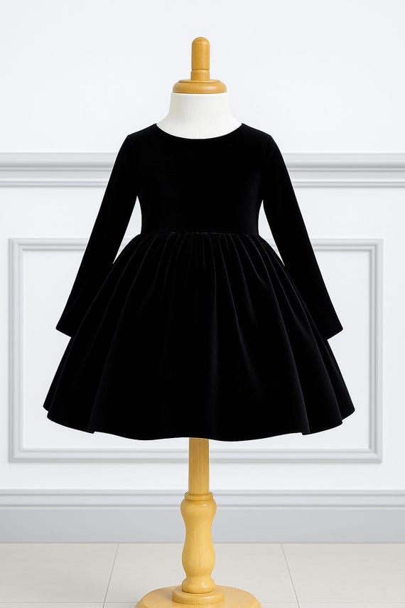 Christmas Elegant Velvet Long Sleeve Holiday Wedding Winter Ballet Birthday Girl Elegant Knee Length Infant Toddler Summer Church Girl Dress