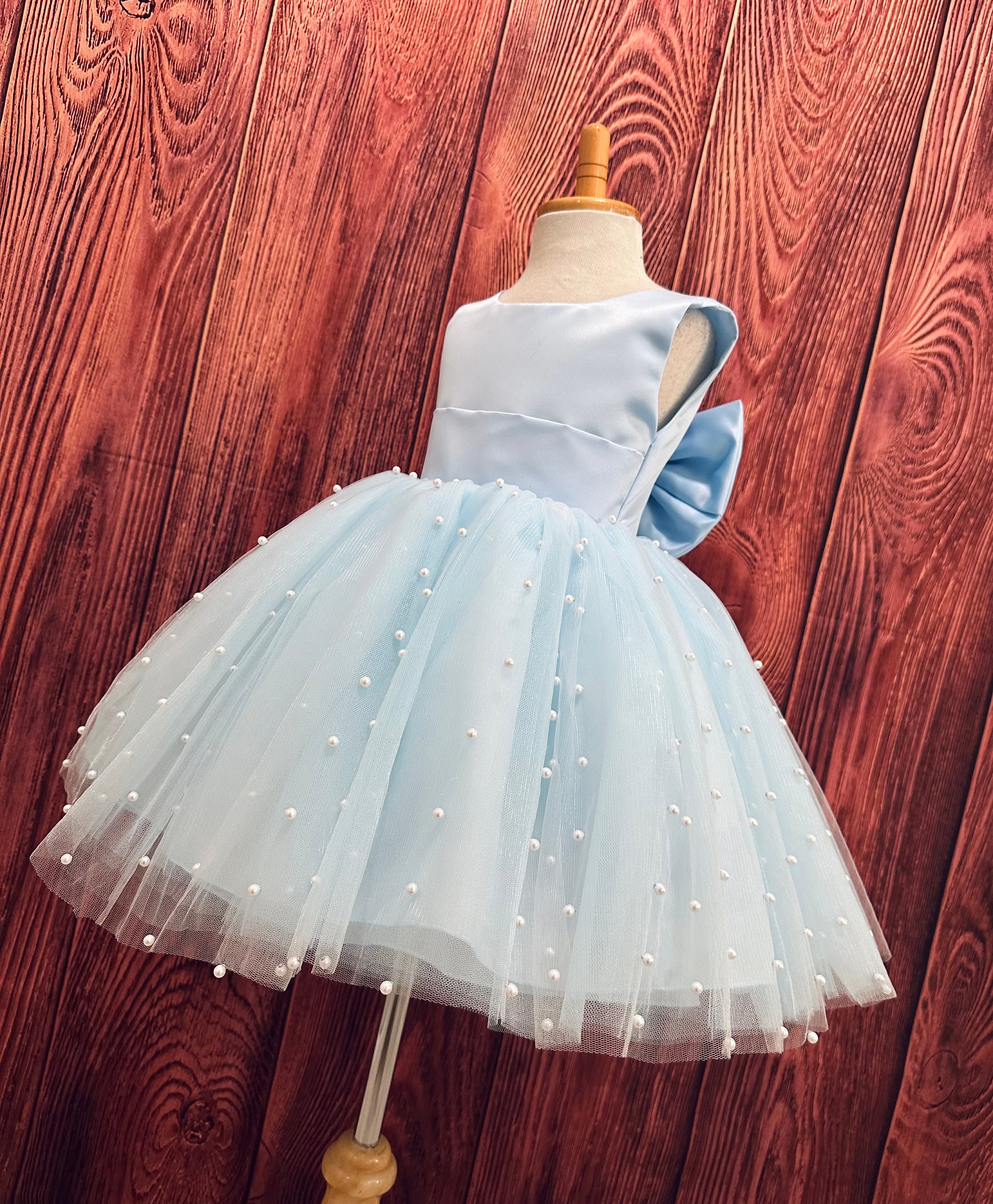 baby blue and white dress Light Blue 3D Flower Lace Spaghetti Straps A-Line Long Prom Dress Sky Blue / 8