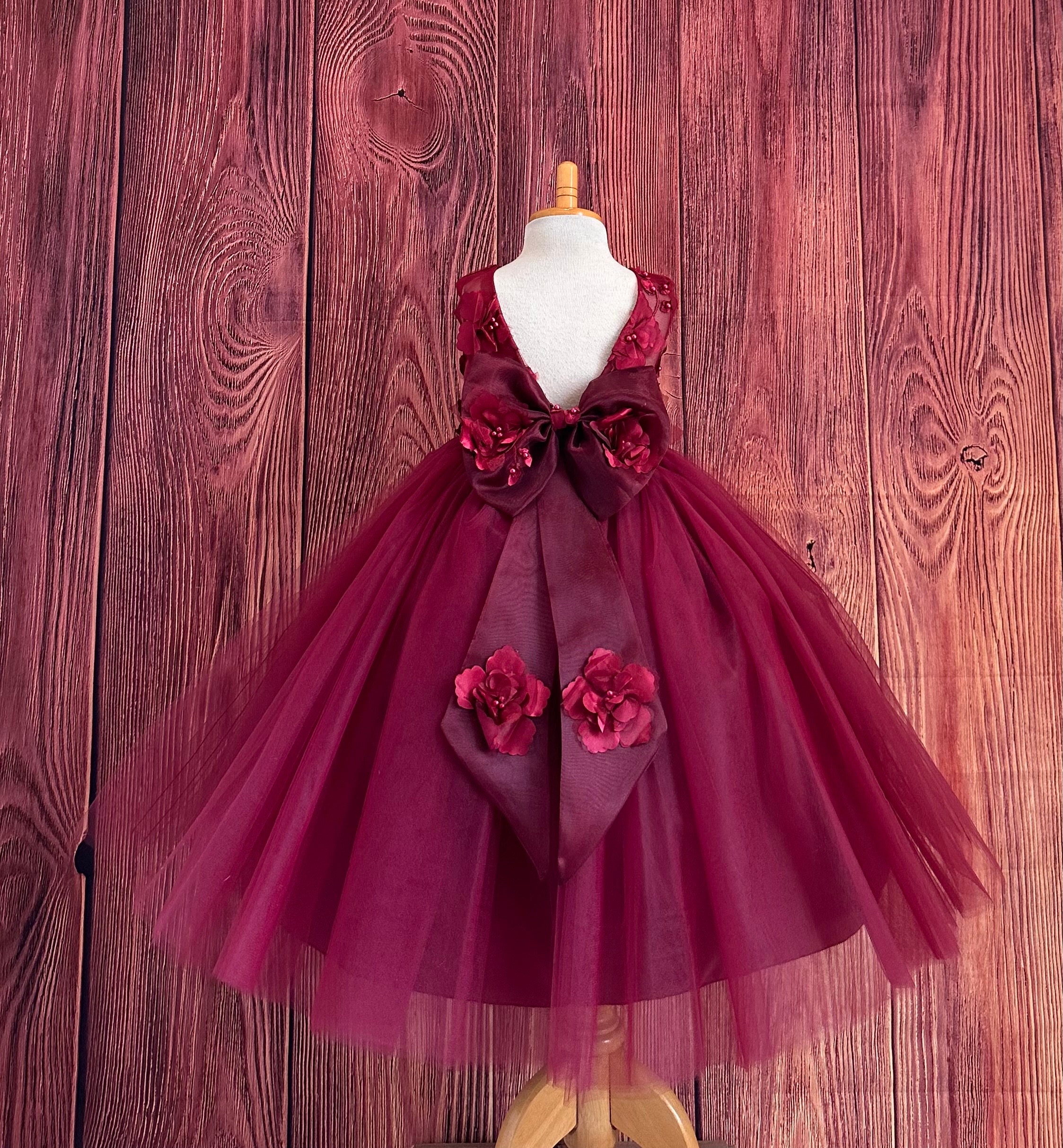 Wine Colored Birthday Gown for Girls – Devils-n-Angels