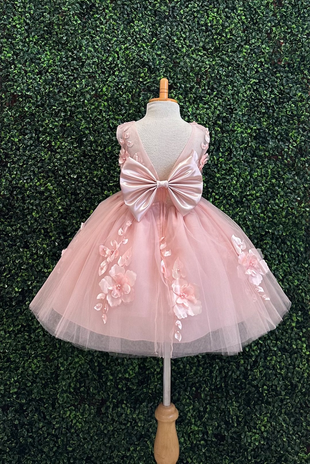 FYMNSI Vestito da bambina con fiori, abito lungo da sera con ricamo a
