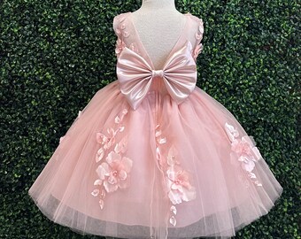 Abito Lungo Da Principessa Per Bambina FYMNSI | Celeste | Maniche 3/4 In Tulle E Pizzo | Per Matrimonio E Comunione | Taglie 4-14 Anni