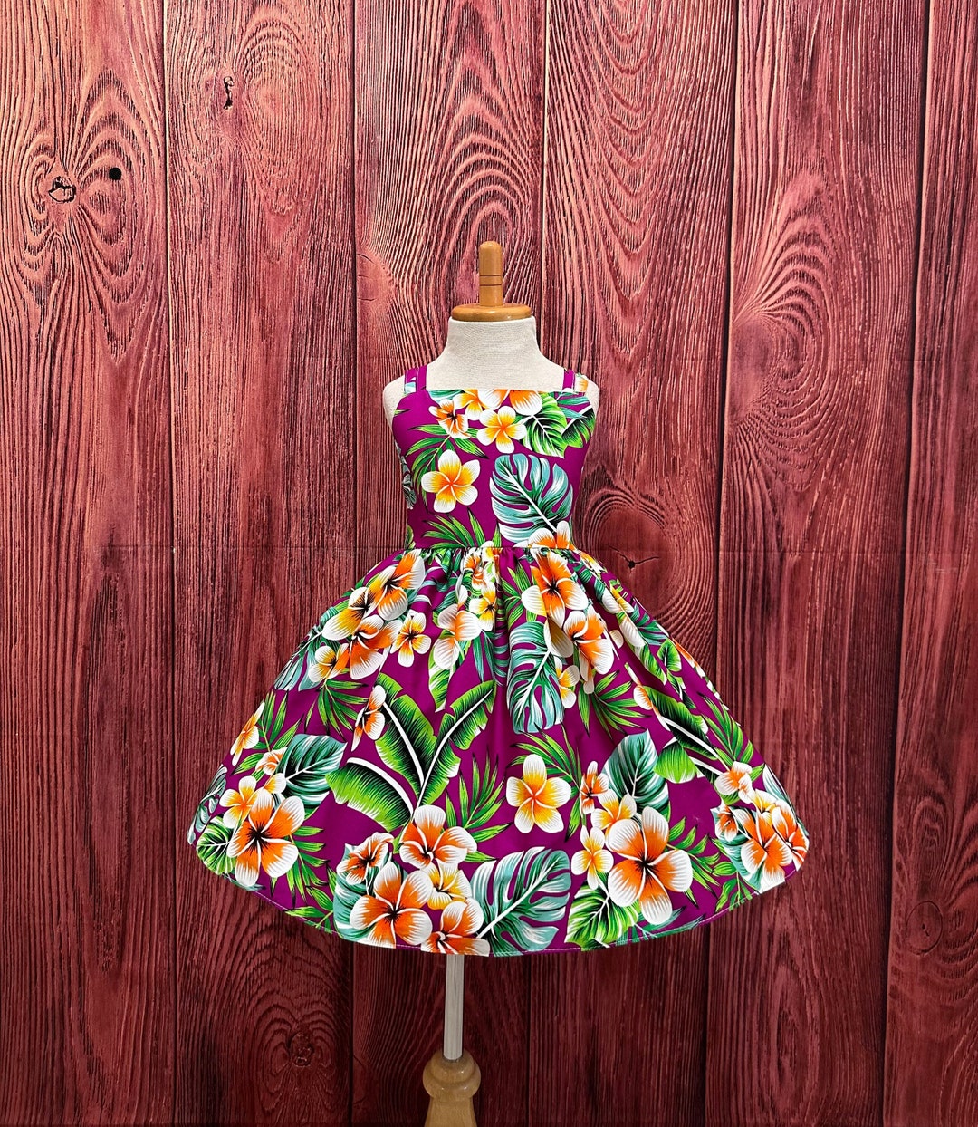 Girl's Hawaiian Dress | Purple , Blue